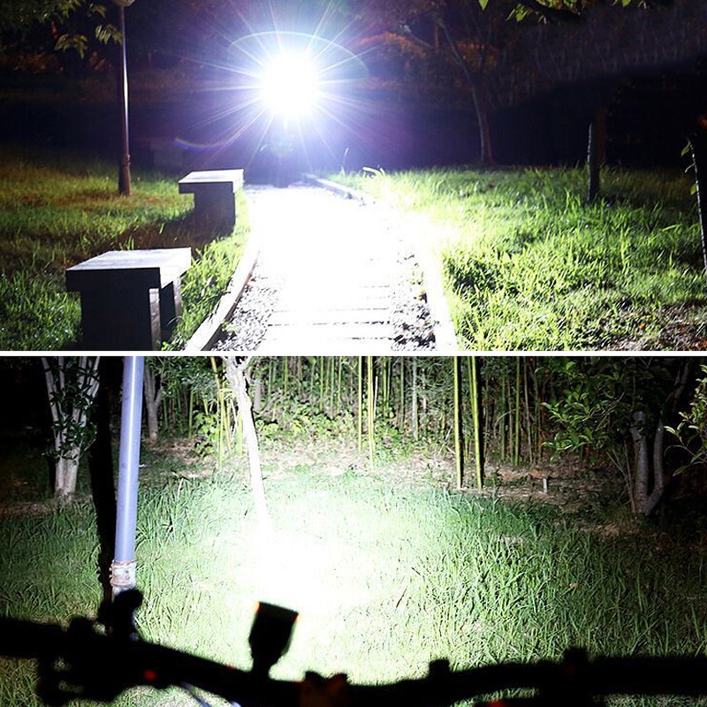 Đèn LED T6 có thể sạc USB/năng lượng mặt trời 3 chế độ chiếu sáng cao cấp cho xe đạp | BigBuy360 - bigbuy360.vn