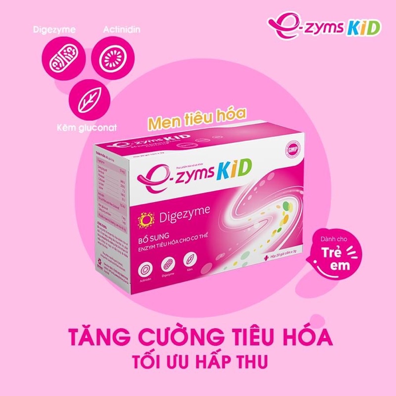 Cốm E-zyms Kid Giúp Bé Ăn Ngon, Tăng Cân, Giảm Táo Bón, Thúc Đẩy Hệ Tiêu Hóa Phát Triển Toàn Diện Hộp 20 Gói