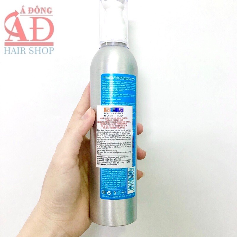 Xả khô Bes Hergen (xanh) cho tóc đã qua hoá chất nhuộm uốn 300ml (Ý)