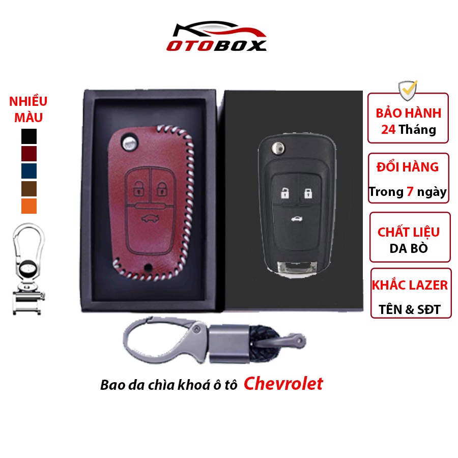 Bao da chìa khoá ô tô Chevrolet Cruze, Orlando, Lacety SE chìa gập, bọc chìa khoá oto da cao cấp chống xước
