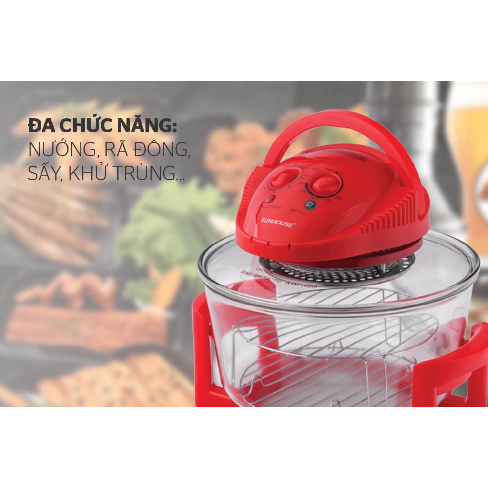 SH416 - LÒ NƯỚNG THỦY TINH SUNHOUSE 12L – BẢO HÀNH CHÍNH HÃNG 12 THÁNG