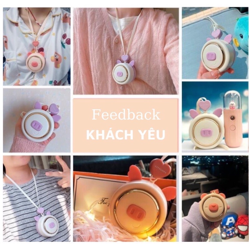 Quạt Đeo Cổ  USB Mini Tích Điện Không Cánh Tiện Lợi, Thời Trang, Dáng Thể Thao