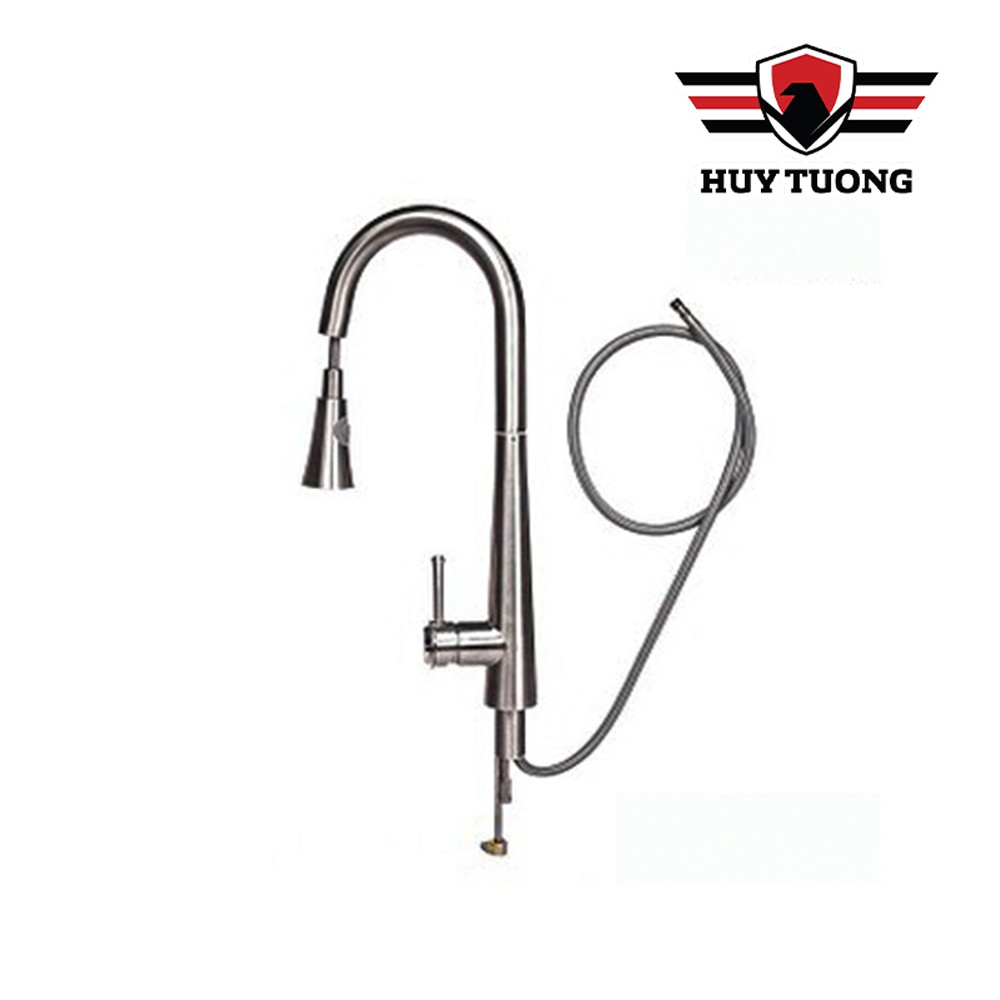 Vòi rửa bát nóng lạnh Inox SUS304 rút dây 2 chế độ, vòi rửa chén bát xịt nước nóng lạnh xoay 360 độ cao cấp - Huy Tưởng