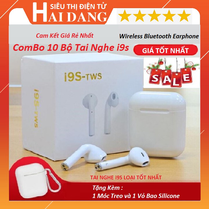 Com Bo 10 Bộ Tai Nghe Bluetooth i9s Tws Âm Thanh Cực Hay Dành Cho IOS Hoặc Android