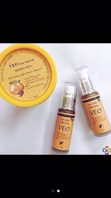 Combo 1 hộp wax lông mật ong Veo và 1 lọ tinh chất triệt lông