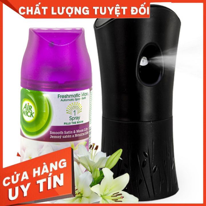Bộ phun tinh dầu tự động Air Wick Smooth Satin & Moon Lily 250ml HƯƠNG HOA LY