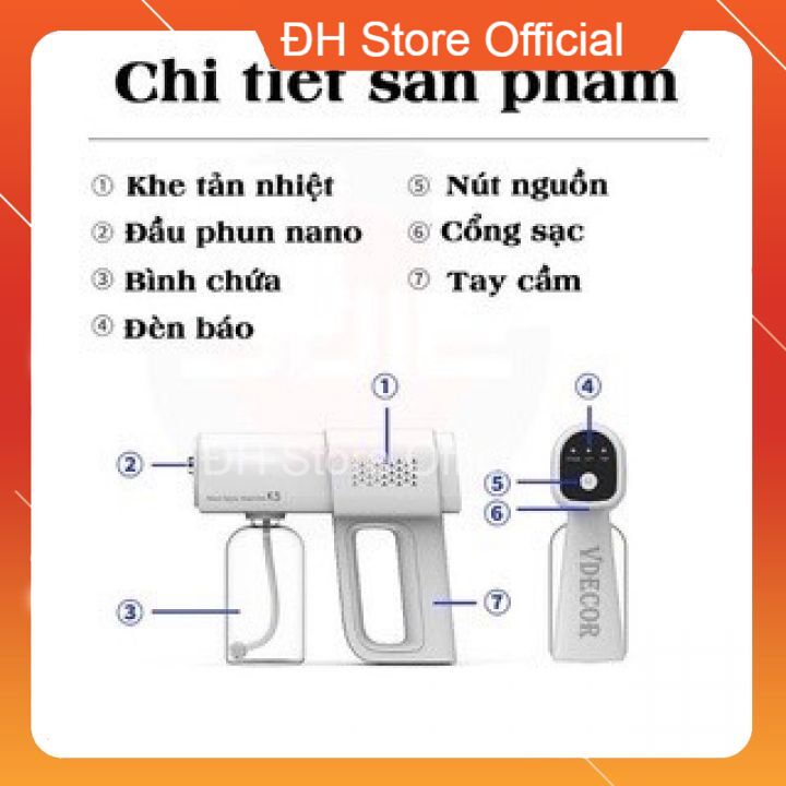 ❤️Xả Kho❤️Súng Xịt Khuẩn Cầm Tay Nano K5- Thiết Bị Phun Khử Trùng Cho Gia Đình, Công Ty giá siêu rẻ