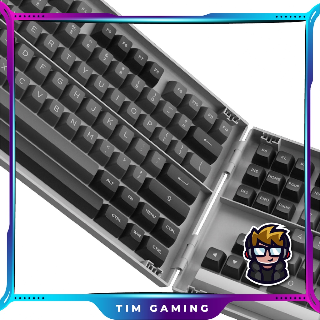Bộ keycap bàn phím cơ Akko – Black & Silver