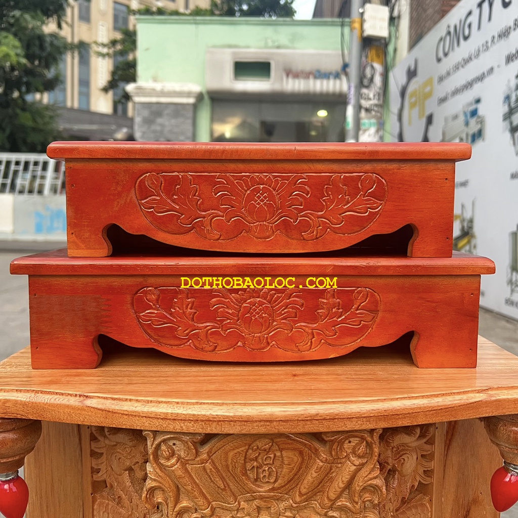 Đôn gỗ tràm bông vàng kê tượng chắc chắn bền bỉ 2 cỡ