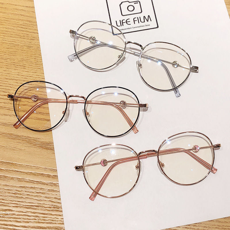 Kính cận  tròn chống tia sáng xanh phong cách thời trang Hàn Quốc /mắt kính cận - 0.5 ~ - 6.0 /mắt kính gọng tròn/kính chống ánh sáng xanh
