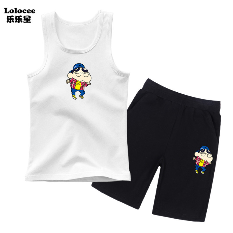 Bộ quần áo trẻ em Baby Boy Quần áo mùa hè Crayon Shin-Chan Vest + quần Bộ quần áo thể thao trẻ em bằng bông Tank cho trẻ em