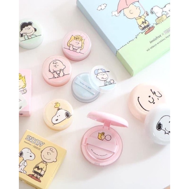 PHẤN PHỦ KIỀM DẦU INNISFREE NO SEBUM X PEANUTS ( MÀU NGẪU NHIÊN )