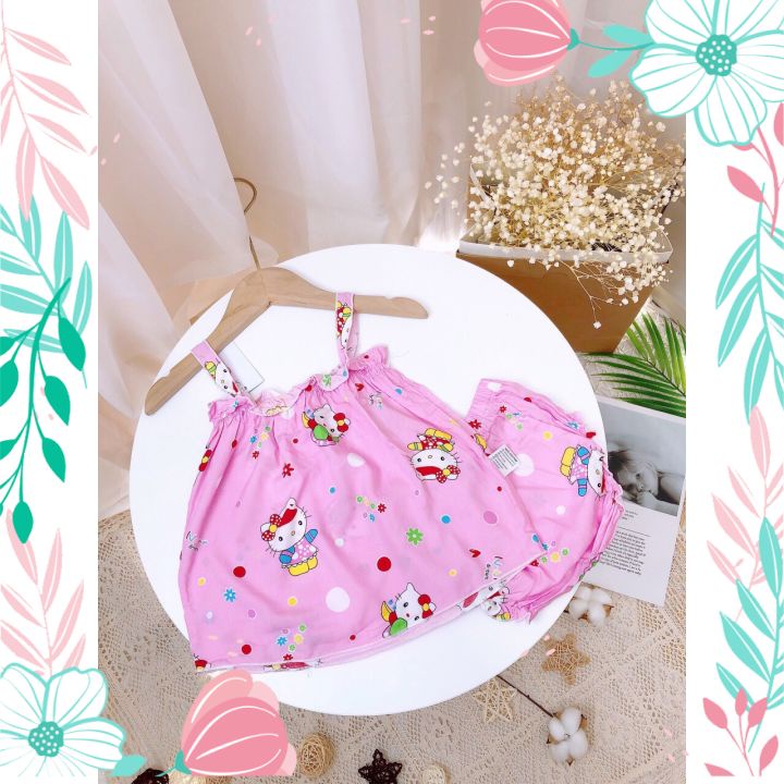 Bộ Lanh Hai Dây Siêu Mát, Siêu Mịn Cho Bé Gái