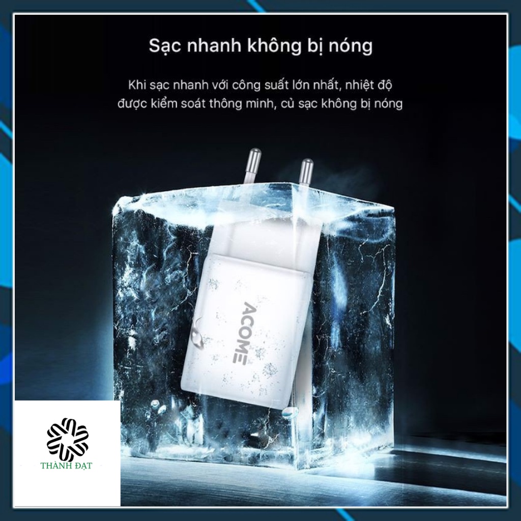 Củ sạc ACOME AC03 12W -2.4A - 2 Cổng USB Sạc Nhanh - BẢO HÀNH 12 tháng , lỗi 1 đổi 1
