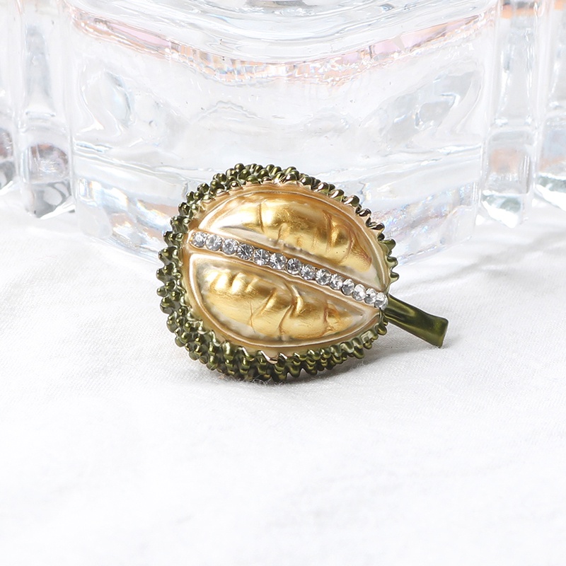 Gold Durian Brooch Ladies Red Enamel Pomegranate Brooch Alloy Fruit Casual Wedding Brooch Brooch Gift