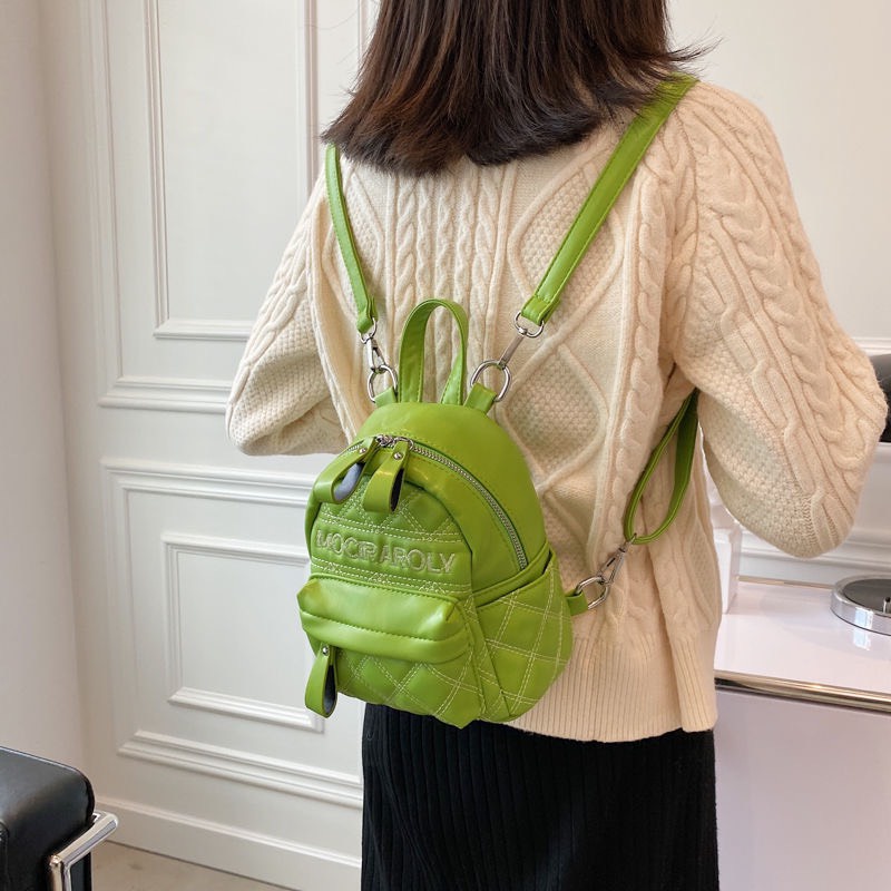 Balo mini đeo vai da pu  dập trám thời trang nữ