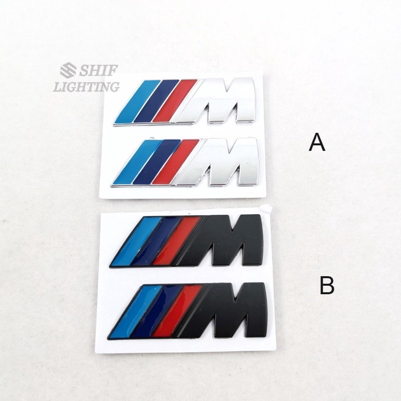 Cặp miếng dán biểu tượng kim loại 3D chữ M cho dòng xe BMW X1/X3/X5/X6/M3/M5/3/5