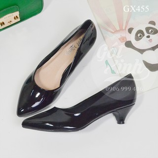 Giày cao gót mũi nhọn 3 phân màu đen - Hình thật shop tự chụp