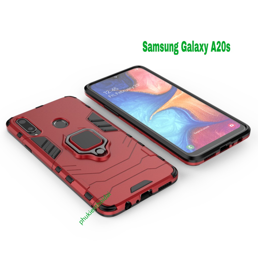 Ốp lưng Samsung Galaxy A20s Iron Man Iring cao cấp chống sốc chống va đập mạnh giá đỡ xem phim 1 1