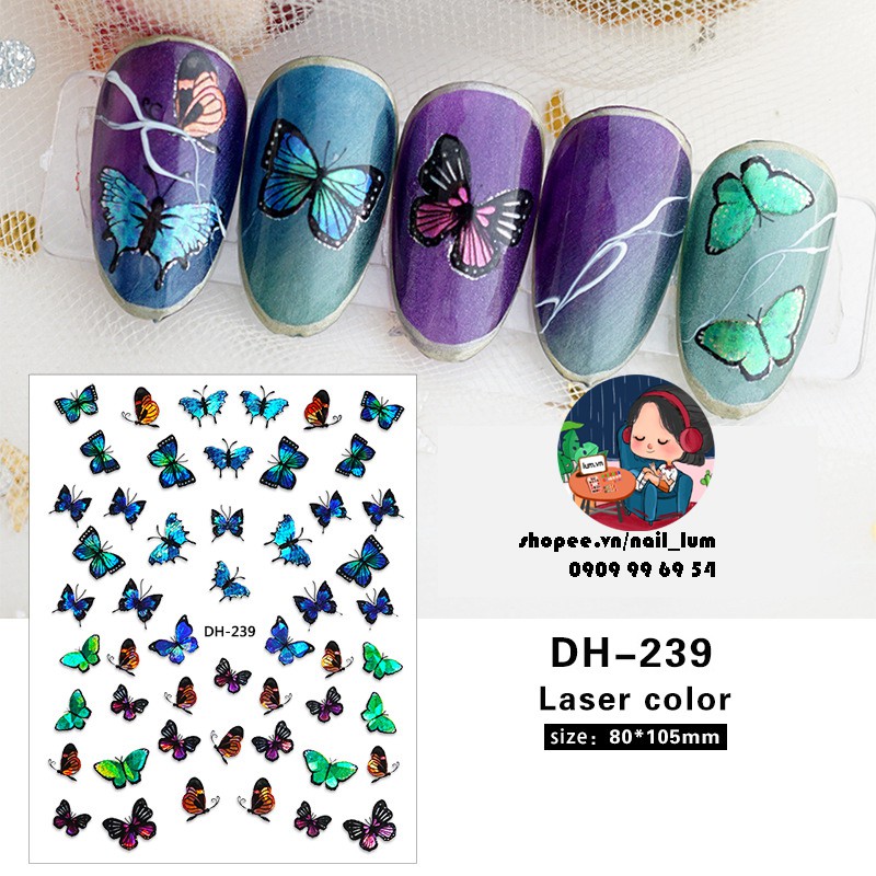 [Video Thực Tế] Nail Sticker - Dán Móng Tay Cánh Bướm
