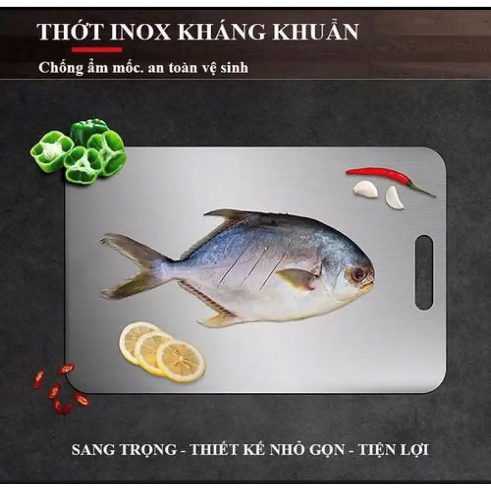 Thớt inox 304 cao cấp chống rỉ sét size 29x20cm