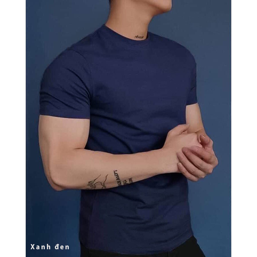 Áo thun nam cổ tròn cao cấp, áo thun cổ tròn, áo thun vải Cotton dày dặn thoáng mát,áo không xù lông phai màu SALE 50%