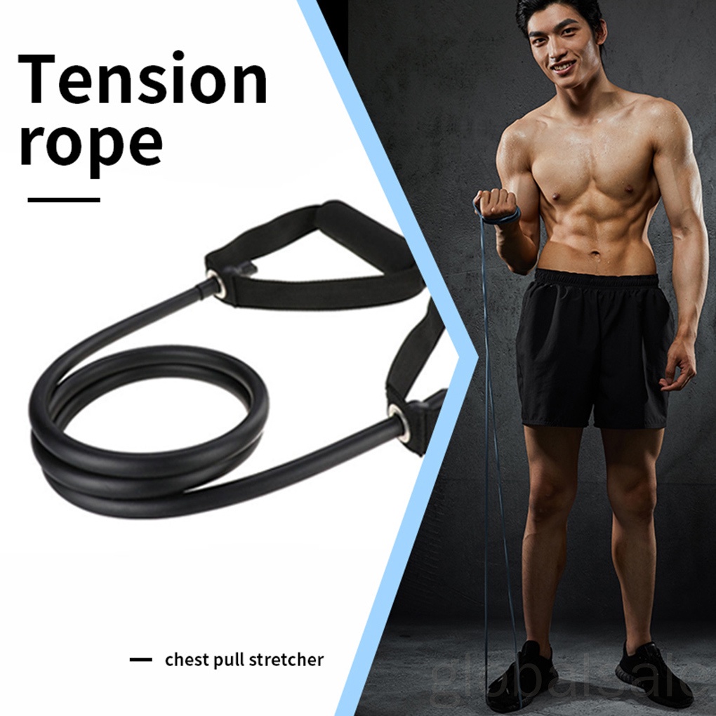 Dây đai kéo kháng lực bằng cao su màu đen hỗ trợ luyện tập ngực cho nam và nữ