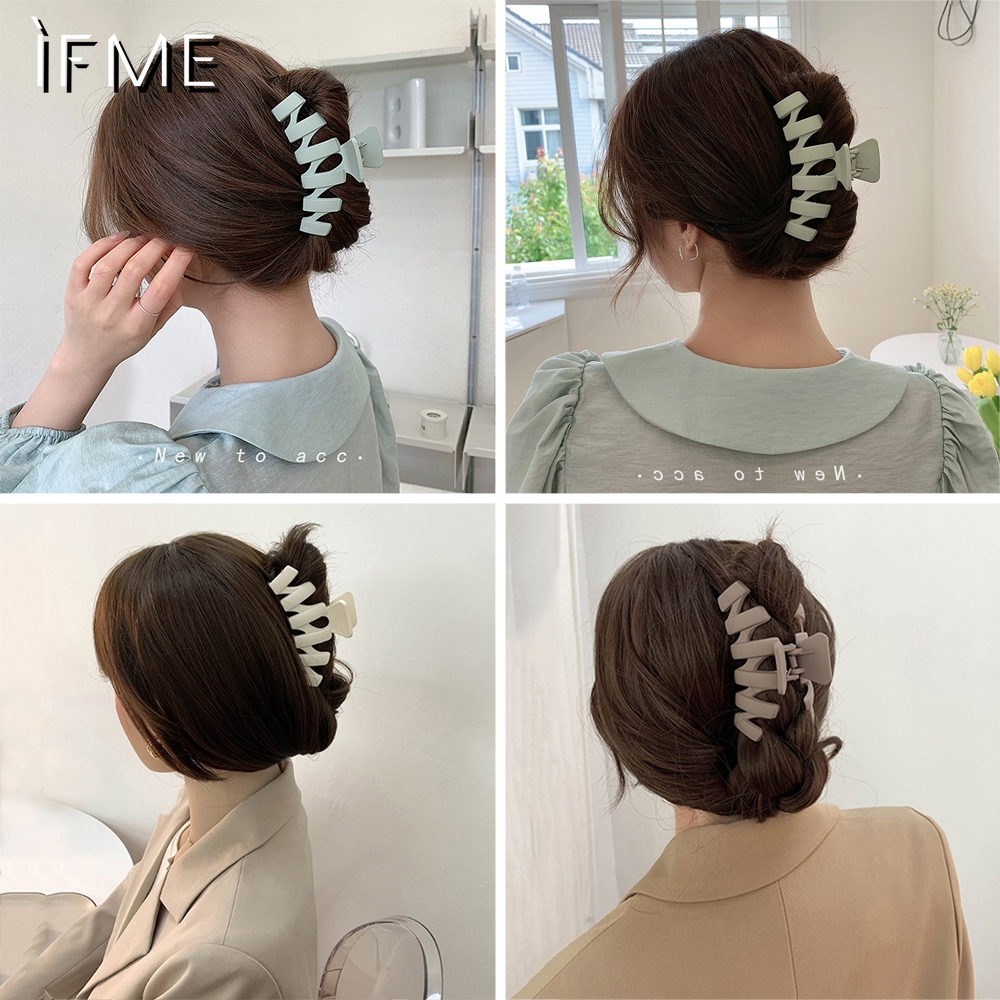 IF ME Kẹp tóc màu trơn phong cách Hàn Quốc đơn giản