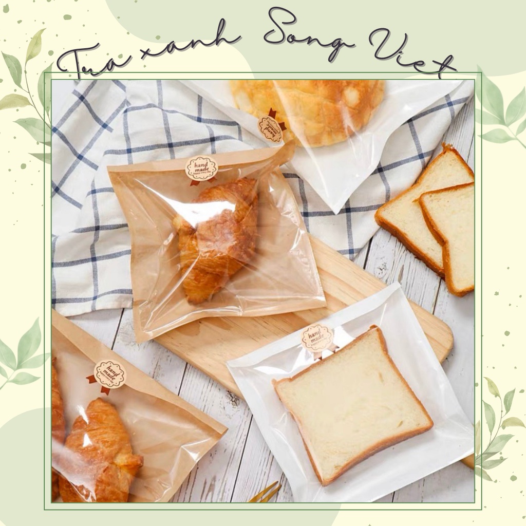 Set 100 túi giấy đựng bánh mì loại đẹp dày dặn