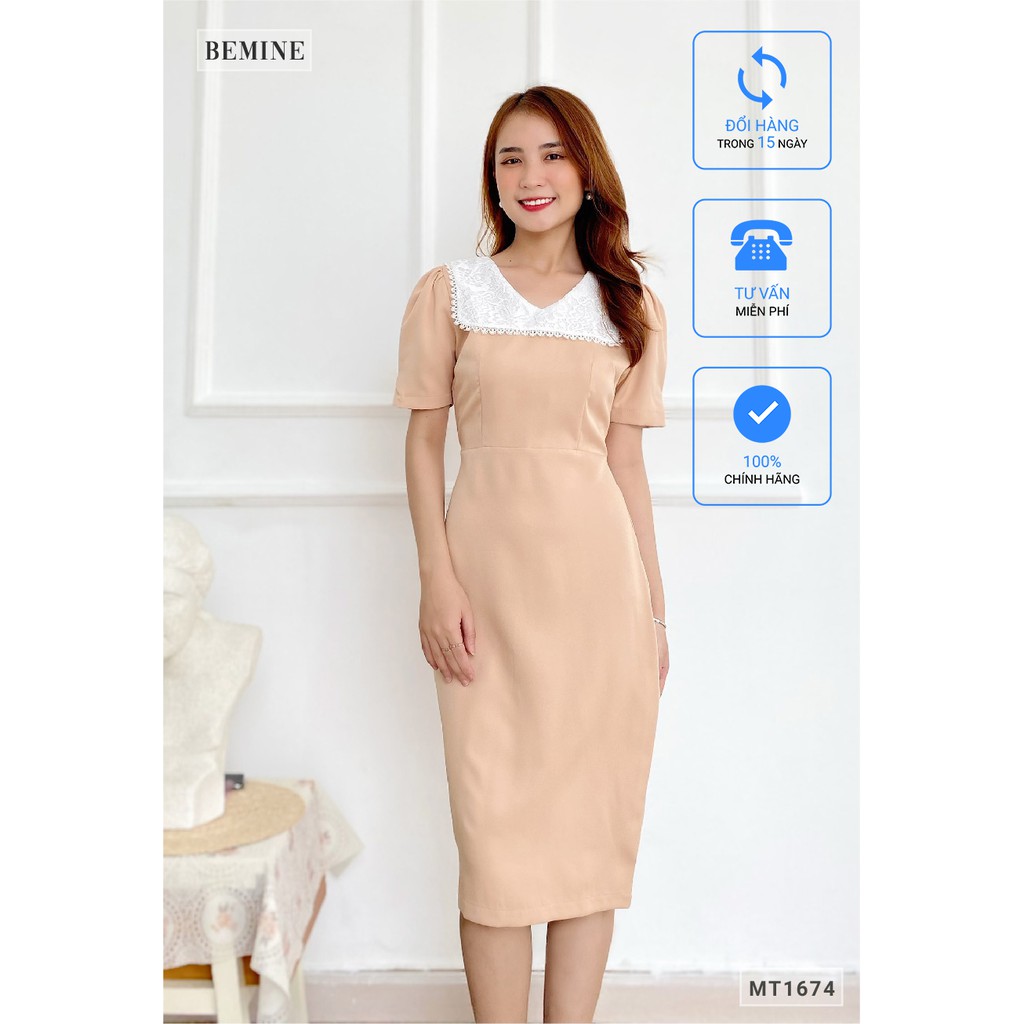 Đầm body cổ tim cổ phối BEMINE MT1674DA | BigBuy360 - bigbuy360.vn
