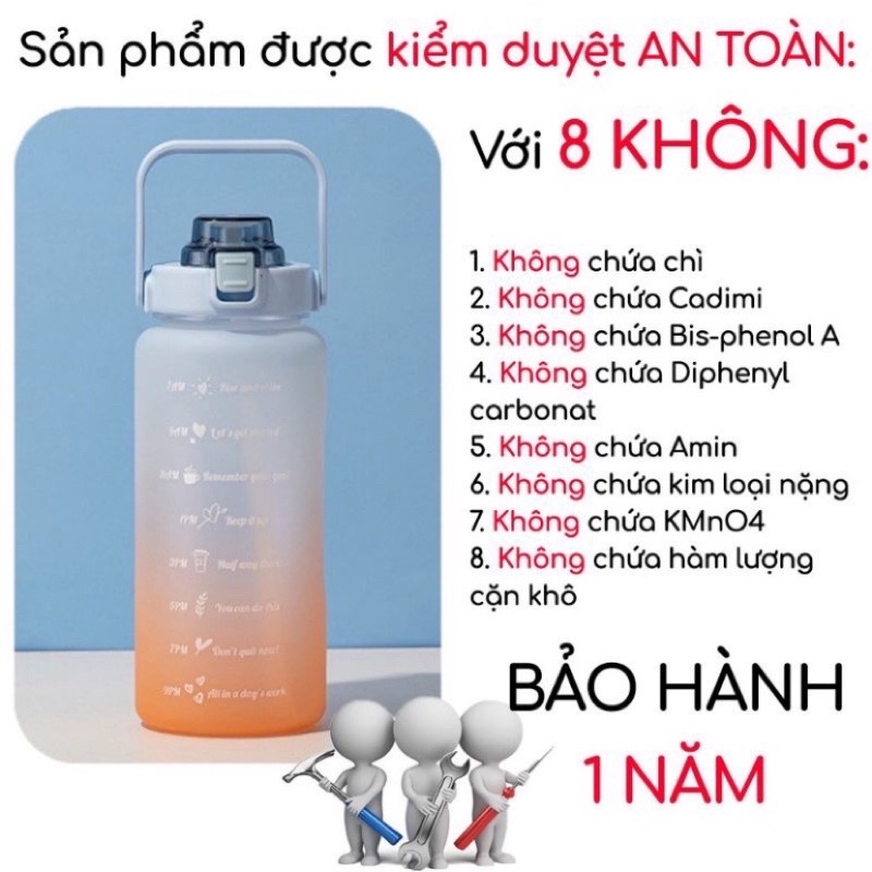 Bình nước siêu to 2000ml mỗi ngày 1 bình là đủ nước cho cơ thể!