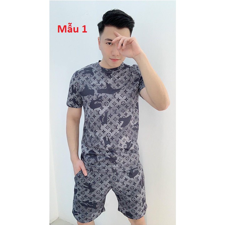 Bộ Quần Áo Cộc Tay Chất Cotton Dày Dặn Họa Tiết Cực Đẹp, Đồ Bộ Mặc Hè Siêu Mềm Siêu Mát - AF2
