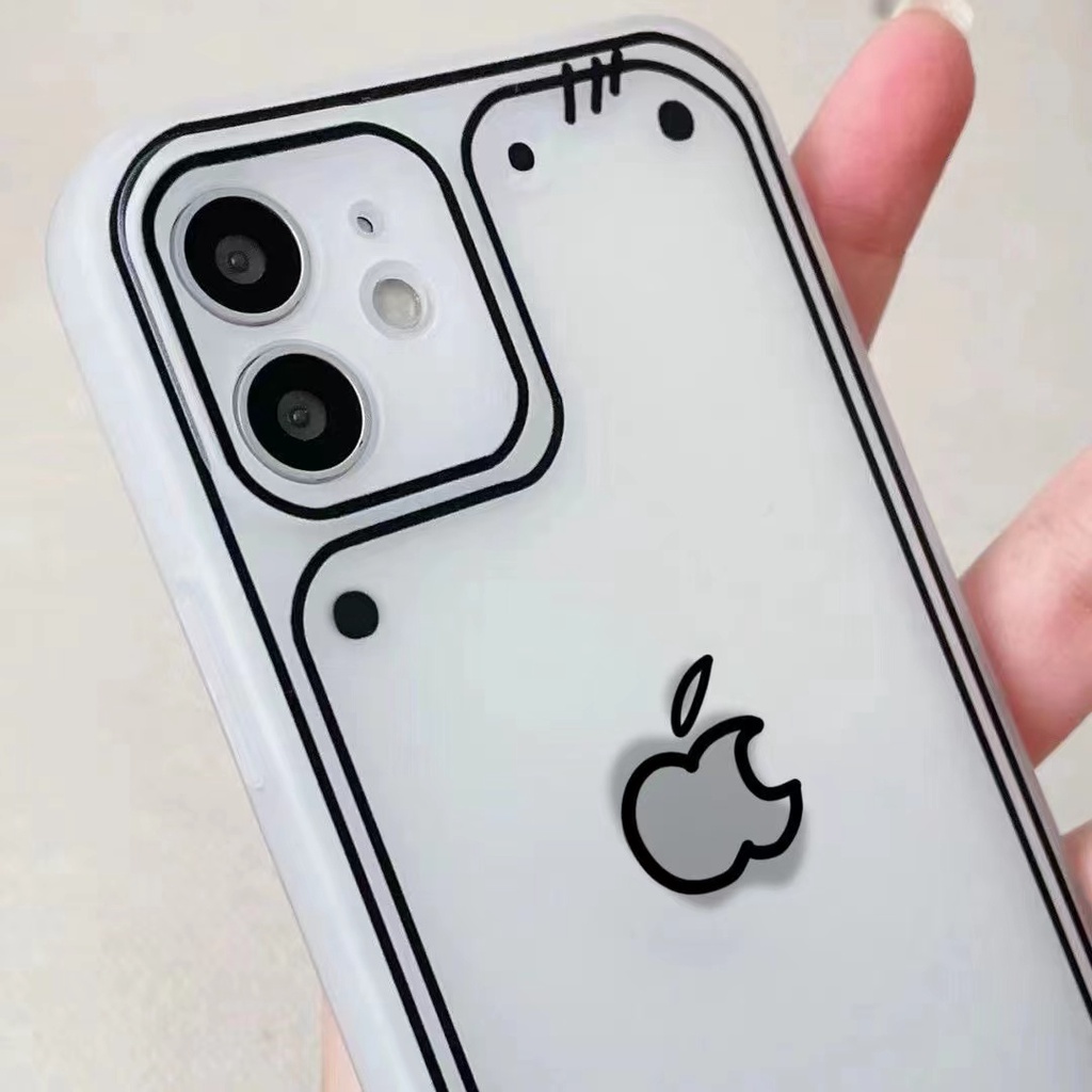 Ốp Điện Thoại Silicon Hai Chiều Màu Trắng Đen Cho iPhone14 pro max Apple 13 12 11 / 7 / 8p / xs