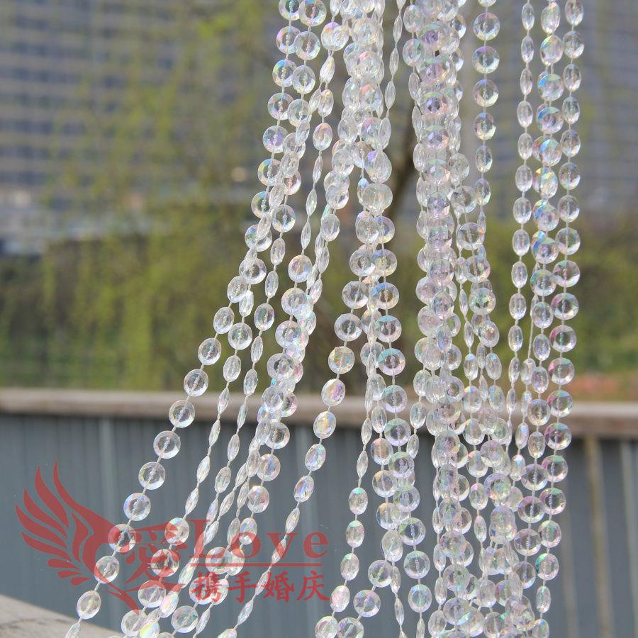 Rèm Cửa Chuỗi Hạt Pha Lê Giả Bằng acrylic Dùng Trang Trí Đám Cưới / Đạo Cụ Chụp Ảnh