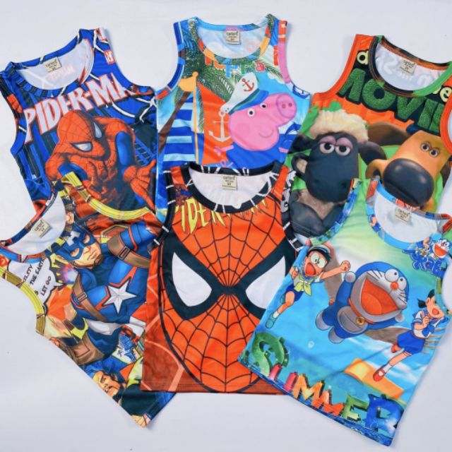 12_24kg Bộ thun lạnh 3D người nhện, doremon bé trai ảnh thật, video KHĂN RẰN SHOP