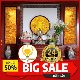 [ Siêu Hot] Tranh Trúc Chỉ In Đôi Hoa Sen 36cmx126cm cả bộ 2 bức