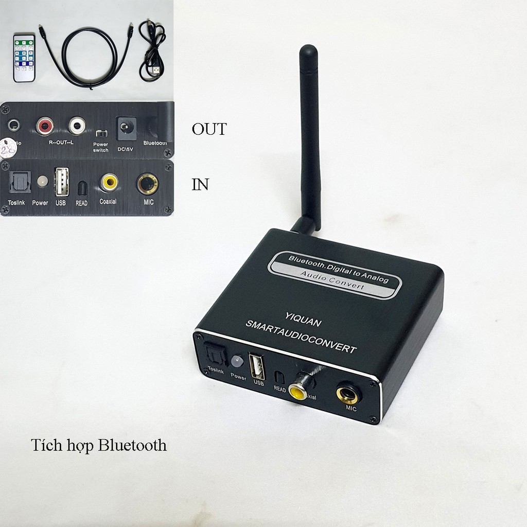 Hộp chuyển tín hiệu Coaxial Optical sang Audio có Bluetooth