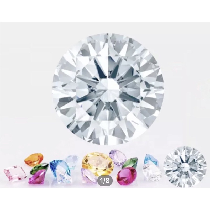 Kim cương nhân tạo FASCINO QUEEN dạng tròn Diamond Cut Màu Trắng 1st QUALITY