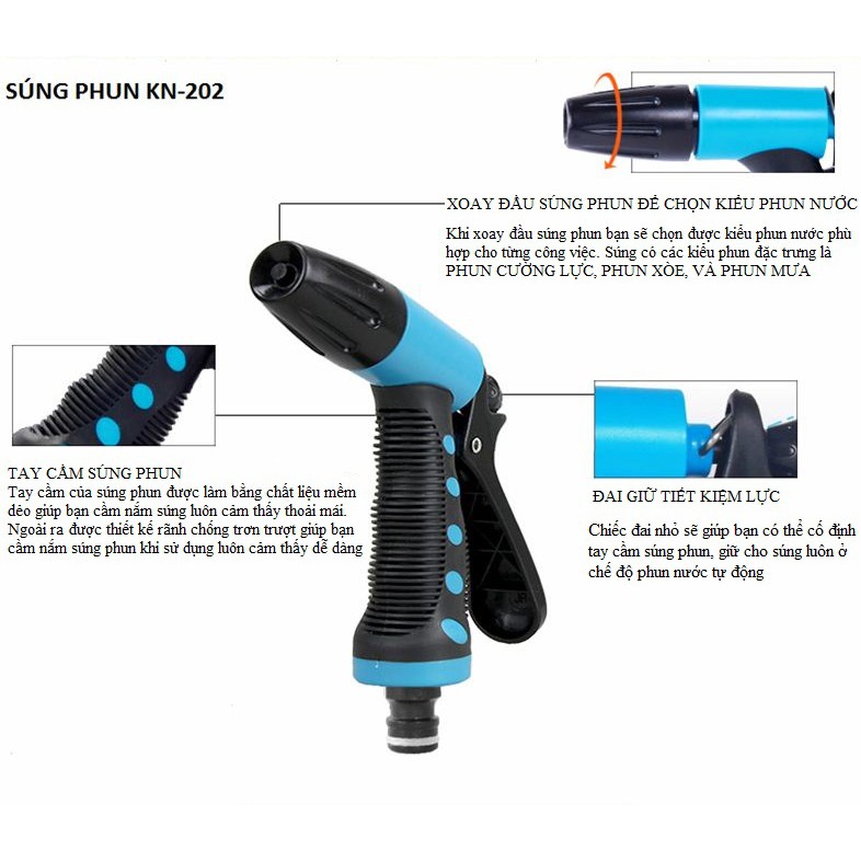 Vòi phun tưới KN202 phun cường lực, phun mưa, phun sương