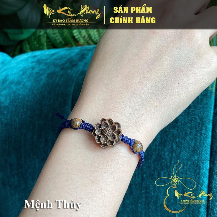 Vòng Tay Handmade Mix Charm Hồ Lô, Hoa Sen Bằng Trầm Hương [Mộc Kỳ Phong] Vòng Tay Chỉ Đỏ, Ngũ Sắc Mix Tỳ Hưu Bạc