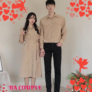 [CÓ ẢNH THẬT] Set đồ đôi - Áo váy sơ mi đôi du lịch, chụp ảnh đẹp-BA27