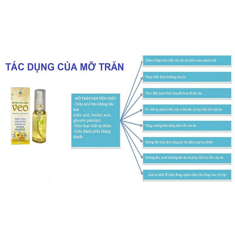 Mỡ Trăn Thiên Nhiên Veo (50ml) Nguyên Chất 100% Triệt Lông Vĩnh Viển, Dịu Vết Bỏng, Côn Trùng Đốt, Nứt Nẻ Chính Hãng