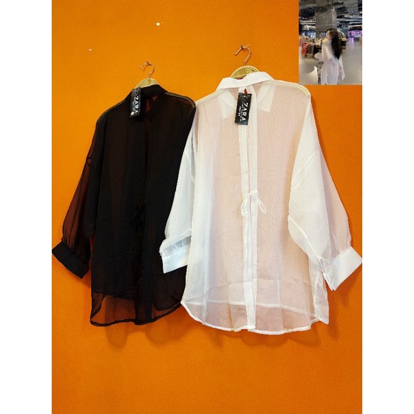 Áo sơ mi Bigsize voan xẻ lưng siêu mỏng nhẹ (60-90Kg) MS228