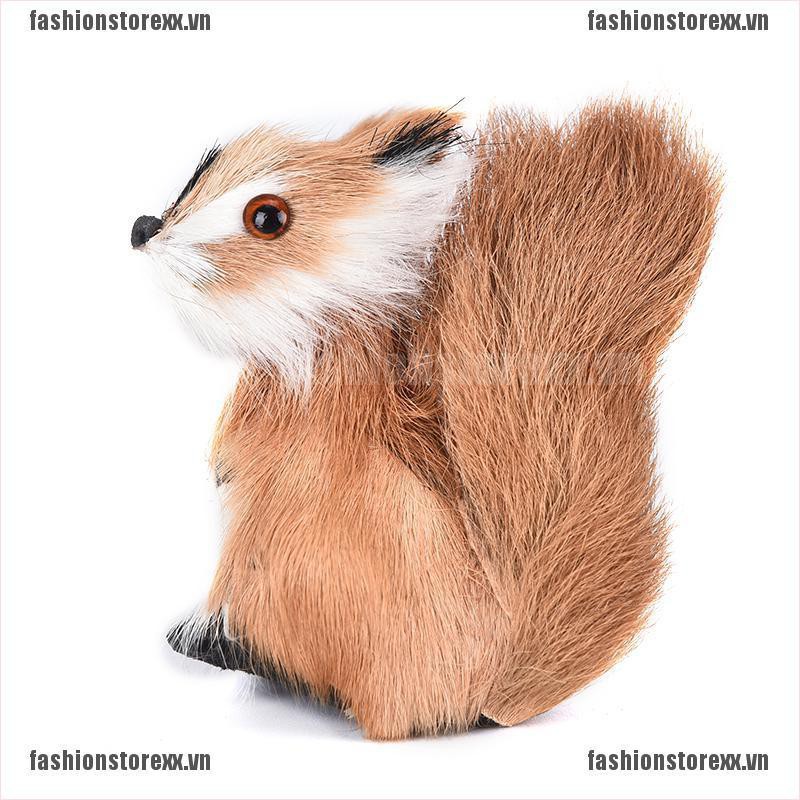 FASSI Simulation Fur Squirrel Plush Stuffed Doll Animal Toy Children Gift Home Decor VN