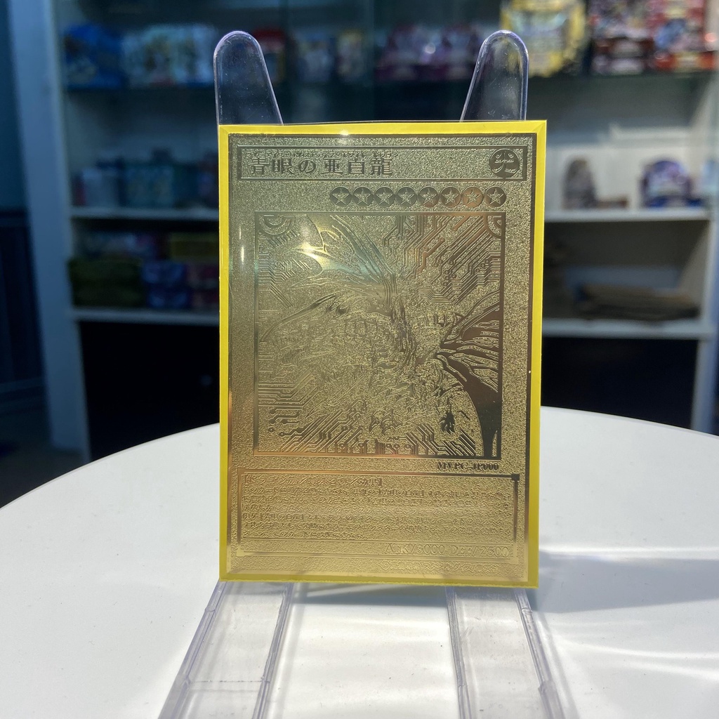 Bài Yugioh Kim Loại Mạ Vàng Ánh Kim Chất Lượng Cao Blue-Eyes Alternative White Dragon