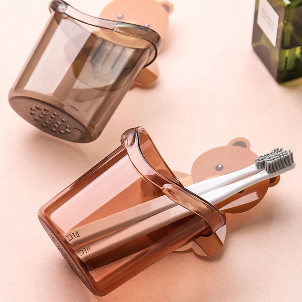 Giá Đỡ Bàn Chải Đánh Răng / Dao Cạo Râu Gắn Tường Không Cần Đục Lỗ Hình Gấu Dễ