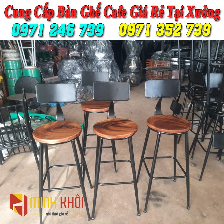 Ghế bar cafe tựa sắt