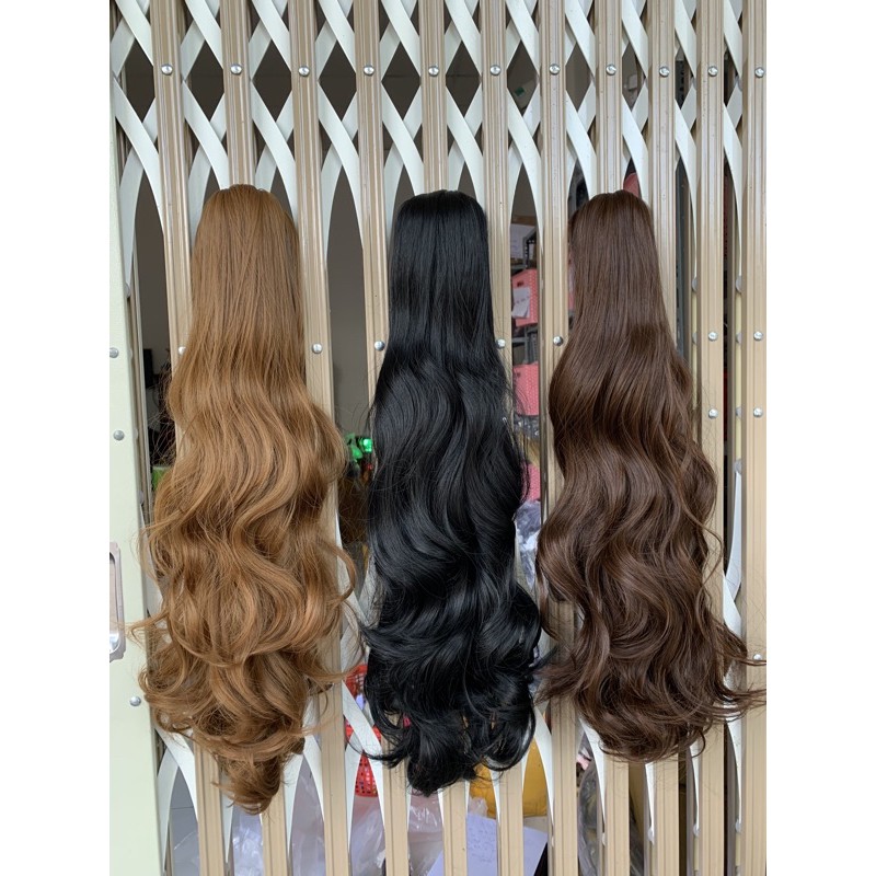 Tóc giả nữ đẹp ngoặm xoăn dợn dài 60cm , đi chơi đi tiệc thoải mái gọn gàng, n49