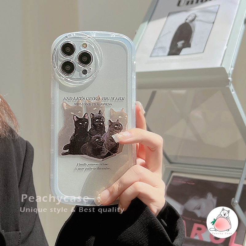 Ốp Điện Thoại TPU Mềm Trong Suốt Chống Sốc In Hình Mèo Đen Dễ Thương Cho iPhone 13 12 Pro Max 11 Xr Xs Max X 7 8 Plus
