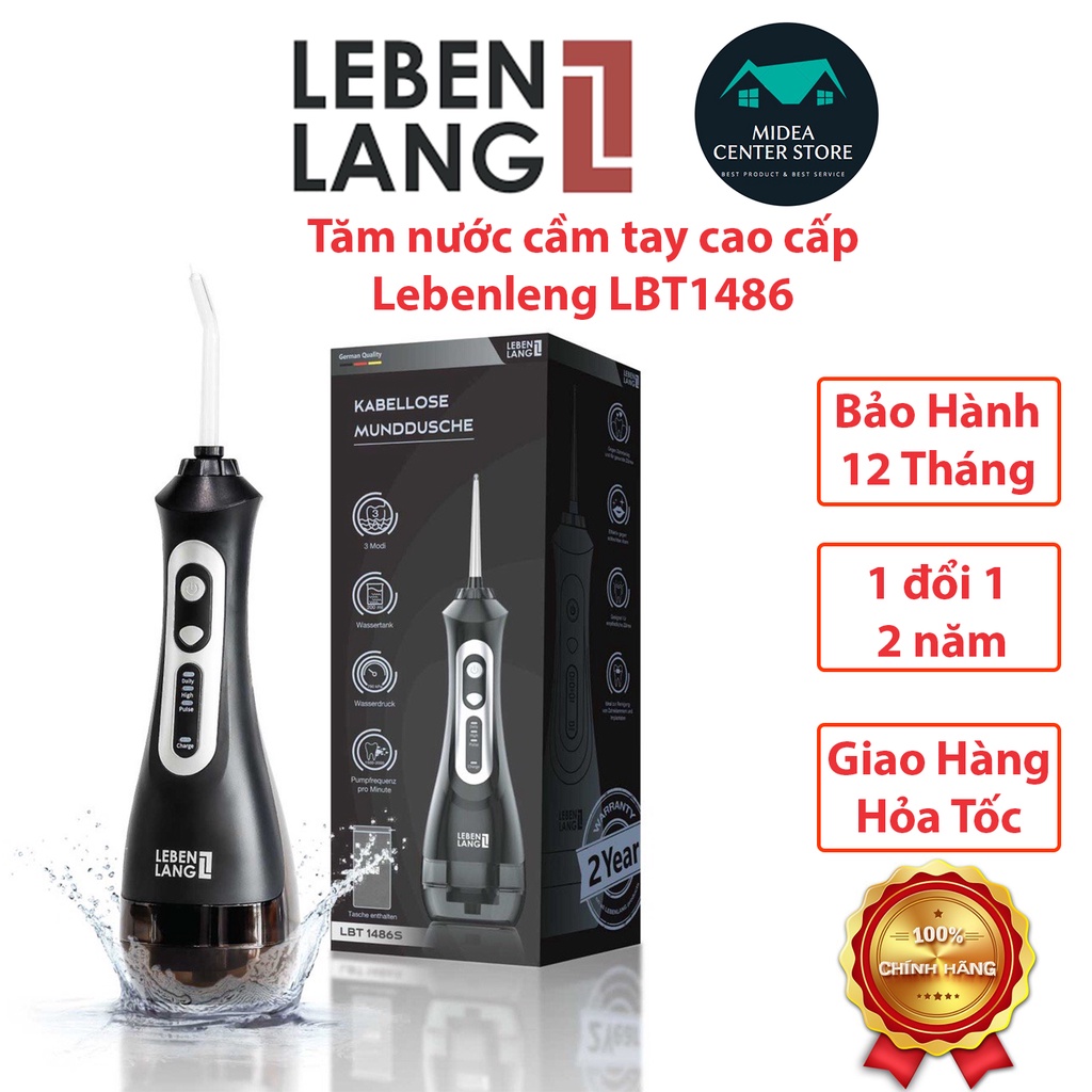 Tăm nước cầm tay mini Lebenlang LBT1486, thương hiệu Đức, bảo hành 1 đổi 1 trong 2 năm